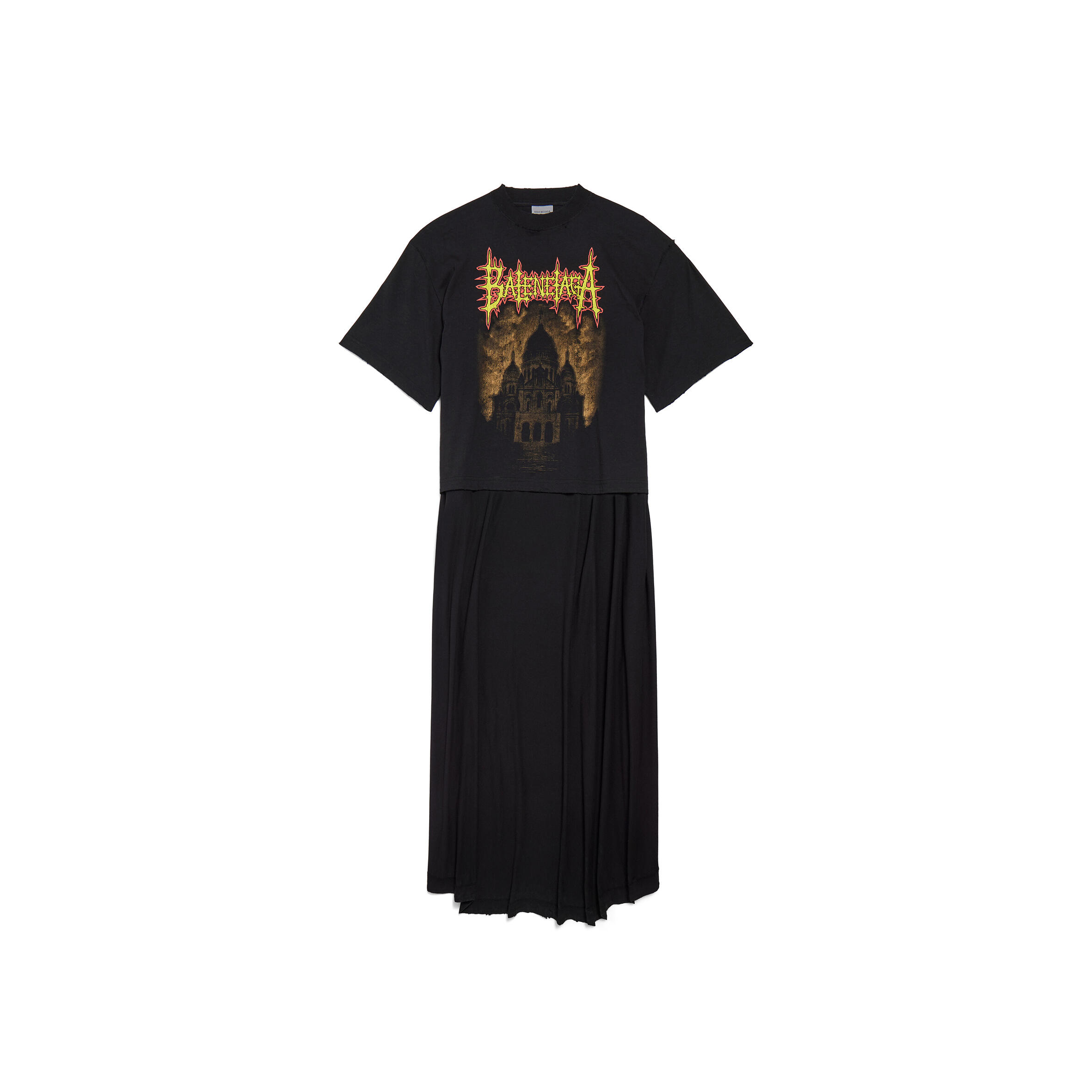 BALENCIAGA WOMEN'S BALENCIAGA SACRÉ CŒUR TRAIN T-SHIRT IN BLACK 871740TUVE41000